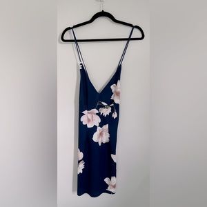 Hello Molly Bodycon Floral Navy Dress with Lace-up back